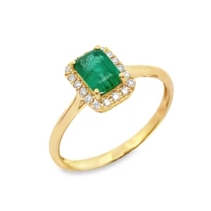 EMERALD DIAMOND RING 18KY