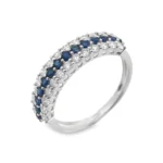 BLUE SAPPHIRE DIAMOND RING 18KW