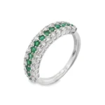 EMERALD DIAMOND RING 18KW