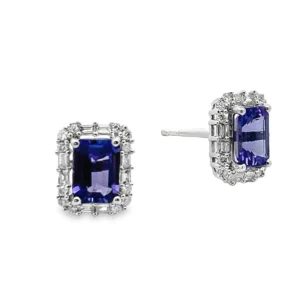 TANZANITE DIAMOND EARRING 18KW