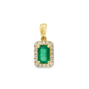 EMERALD DIAMOND PENDANT 18KY