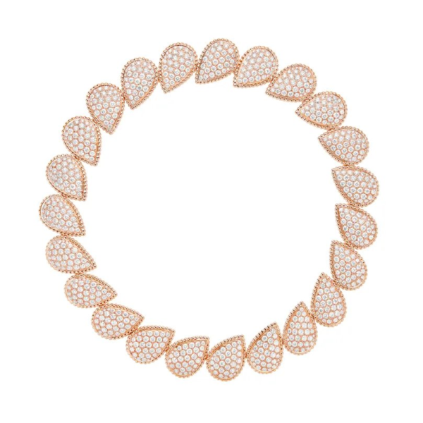 18K ROSE GOLD 23 L MOTIF DIAMOND NECKLACE