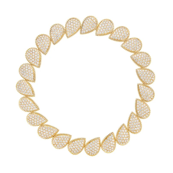 18K YELLOW GOLD 23 L MOTIF DIAMOND NECKLACE