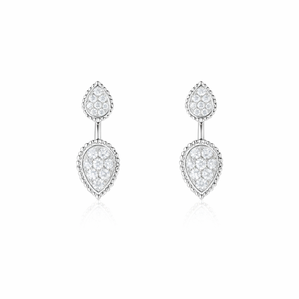 18K WHITE GOLD XS AND S MOTIF DIAMOND EARRING