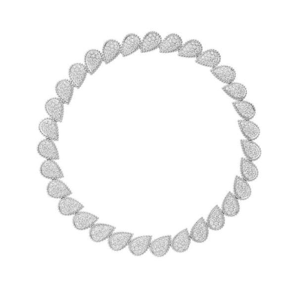 18K WHITE GOLD 31 M MOTIF DIAMOND NECKLACE