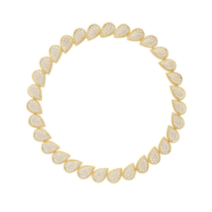 18K YELLOW GOLD 31 M MOTIF DIAMOND NECKLACE