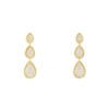 18K YELLOW GOLD 3 MOTIF DIAMOND EARRING