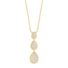 18K YELLOW GOLD 3 MOTIF DIAMOND NECKLACE