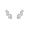 18K WHITE GOLD 3 MOTIF STUD DIAMOND EARRING