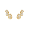 18K YELLOW GOLD 3 MOTIF DIAMOND STUD EARRING