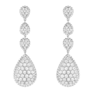 18K WHITE GOLD 4 MOTIF DIAMOND EARRING
