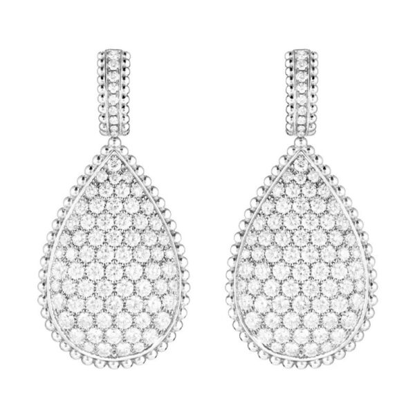 18K WHITE GOLD XXL MOTIF DIAMOND EARRING