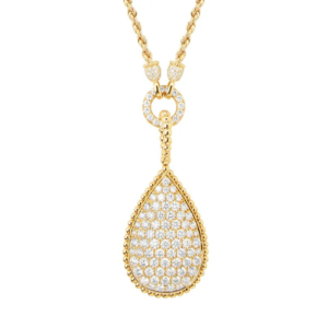 18K YELLOW GOLD XXL MOTIF SMALL DIAMOND NECKLACE