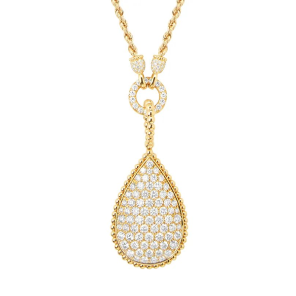 18K YELLOW GOLD XXL MOTIF SMALL DIAMOND NECKLACE