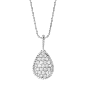 18K WHITE GOLD L MOTIF DIAMOND NECKLACE
