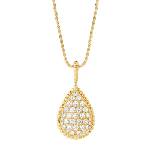 18K YELLOW GOLD L MOTIF DIAMOND NECKLACE