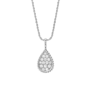 18K WHITE GOLD M MOTIF DIAMOND NECKLACE