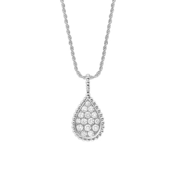 18K WHITE GOLD M MOTIF DIAMOND NECKLACE