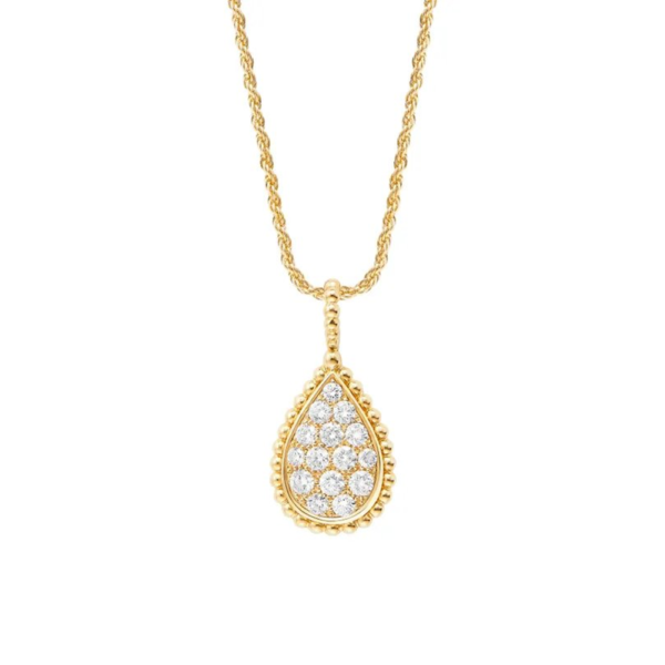 18K YELLOW GOLD M MOTIF DIAMOND NECKLACE