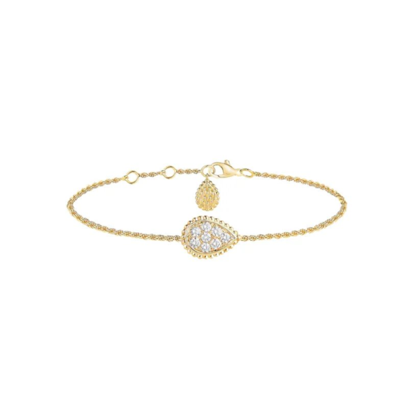 18K YELLOW GOLD S MOTIF DIAMOND BRACELET