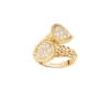 18K YELLOW GOLD S MOTIF DOUBLE HEAD DIAMOND RING