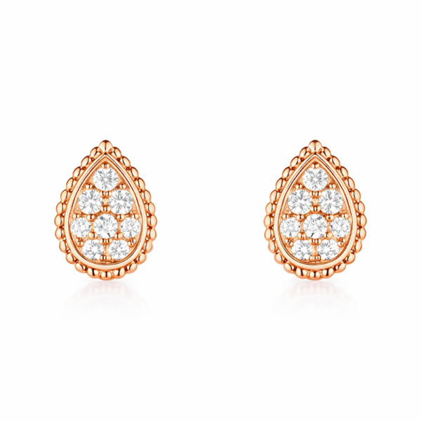 18K ROSE GOLD S MOTIF DIAMOND EARRING