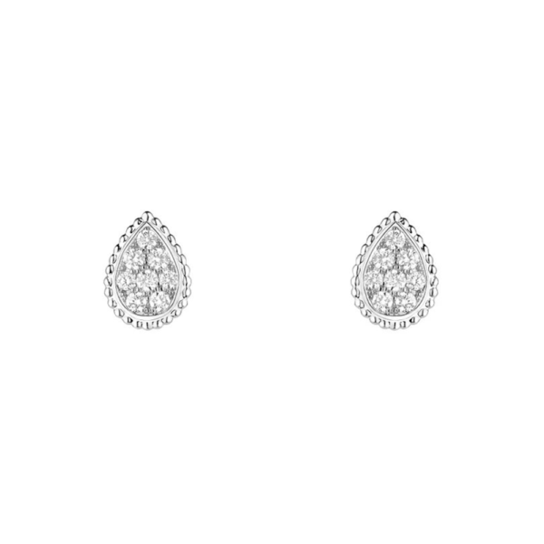 18K WHITE GOLD S MOTIF DIAMOND EARRING