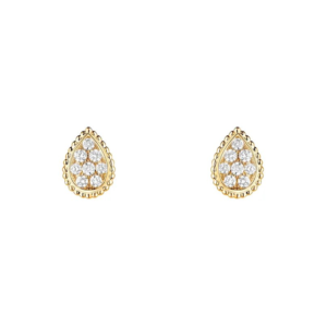 18K YELLOW GOLD S MOTIF DIAMOND EARRING