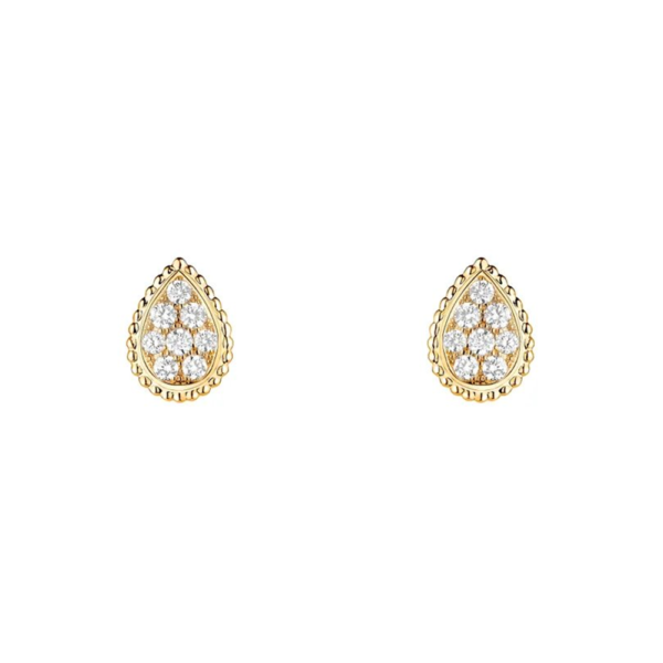 18K YELLOW GOLD S MOTIF DIAMOND EARRING