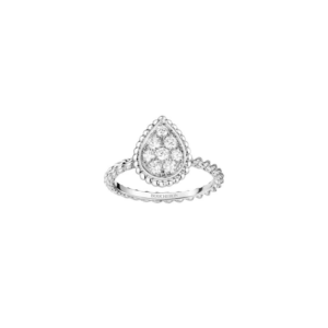 18K WHITE GOLD S MOTIF DIAMOND RING