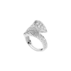 18K WHITE GOLD S MOTIF SINGLE HEAD DIAMOND RING