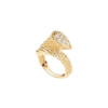 18K YELLOW GOLD S MOTIF SINGLE HEAD DIAMOND RING