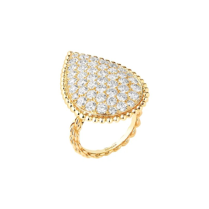 18K YELLOW GOLD L MOTIF DIAMOND RING
