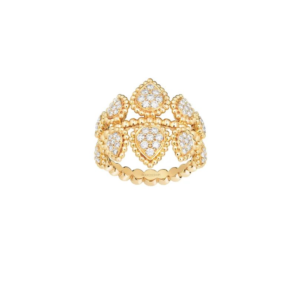 18K YELLOW GOLD MULTI MOTIF DIAMOND RING