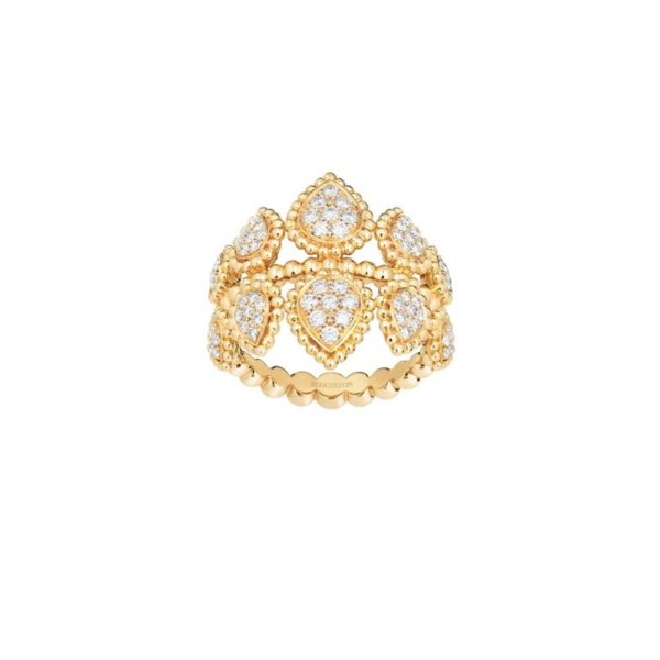 18K YELLOW GOLD MULTI MOTIF DIAMOND RING