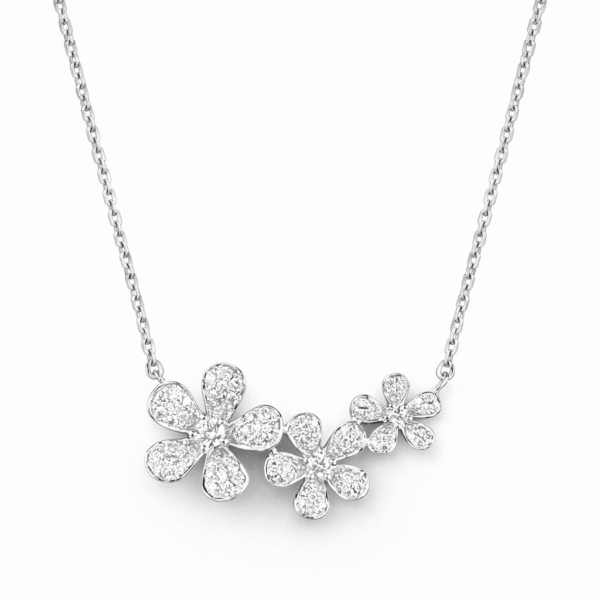 18K WHITE GOLD DIAMOND NECKLACE