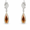 18K WHITE AND YELLOW GOLD TOPAZ AND DIAMOND EARRING