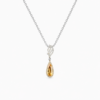 18K WHITE AND YELLOW GOLD TOPAZ AND DIAMOND NECKLACE