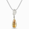 18K WHITE AND YELLOW GOLD TOPAZ AND DIAMOND NECKLACE