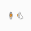 18K WHITE GOLD CITRINE AND DIAMOND EARRING