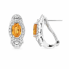 18K WHITE GOLD CITRINE AND DIAMOND EARRING