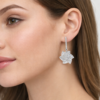 18K WHITE GOLD DIAMOND EARRING
