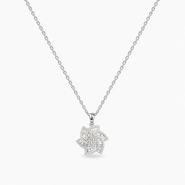 18K WHITE GOLD DIAMOND NECKLACE