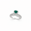 18K WHITE GOLD GREEN SAPPHIRE DIAMOND RING
