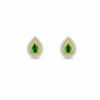 18K WHITE AND YELLOW GOLD GREEN TOPAZ DIAMOND EARRING