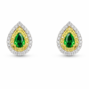 18K WHITE AND YELLOW GOLD GREEN TOPAZ DIAMOND EARRING