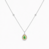 18K WHITE AND YELLOW GOLD GREEN TOPAZ DIAMOND NECKLACE