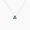 18K WHITE GOLD EMERALD AND DIAMOND NECKLACE