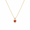 18K YELLOW GOLD SAPPHIRE AND DIAMOND NECKLACE