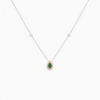 18K WHITE AND YELLOW GOLD GREEN TOPAZ DIAMOND NECKLACE